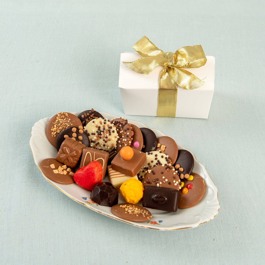 Chocolade bonbons cadeau doosje