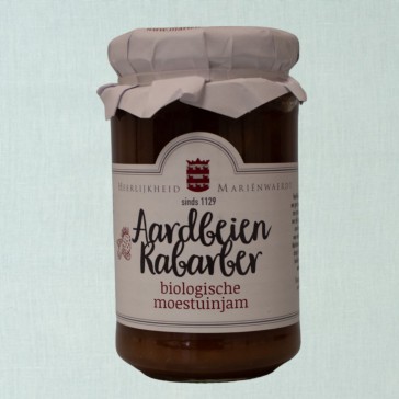 Aardbeien rabarber jam bio