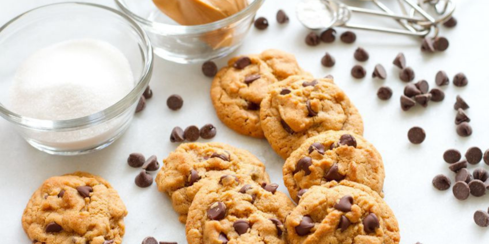 Pindakaas koekjes met chocolade